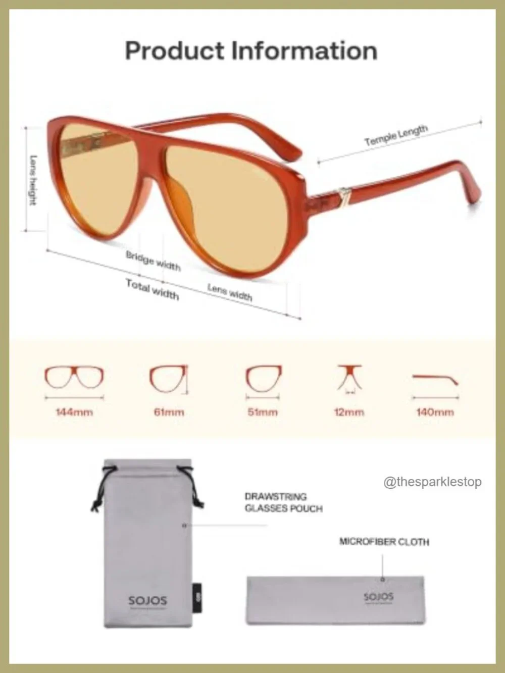 SOJOS SJ2740 Oversized Square Aviator Polarized Sunglasses Women Men UV400
